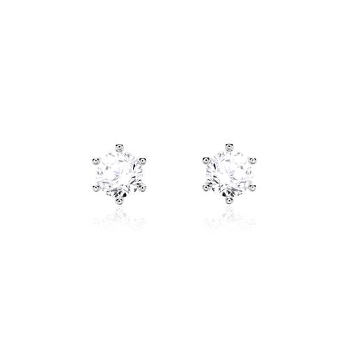 Ørestikker i 14 kt. Hvidguld med Diamanter - 0,10 ct.