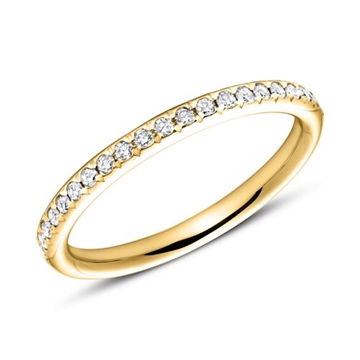 Alliancering i 14 kt. Guld med Diamanter - 0,21 ct.