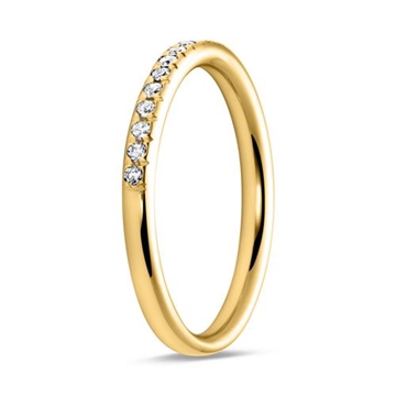 Alliancering i 14 kt. Guld med Diamanter - 0,21 ct.