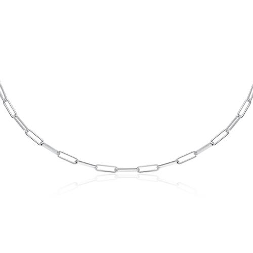 Collier i Sølv med aflange Led 
