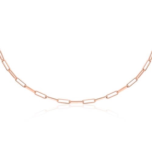 Collier i rosaforgyldt Sølv med aflange led - 45 til 50 cm