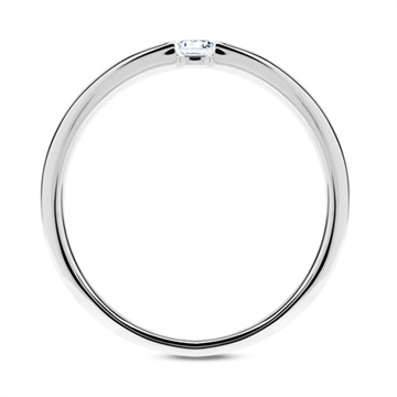 Forlovelsesringen til hende i 14 kt. Hvidguld med Diamant - 0,05 ct.