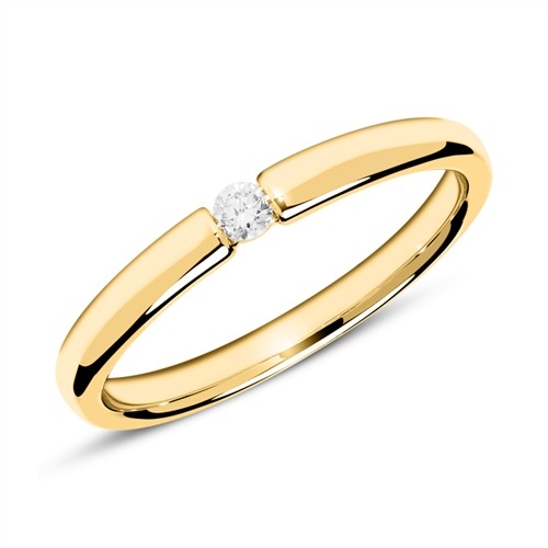 Forlovelsesring i 14 kt. Guld med Diamant - 0,05 ct.