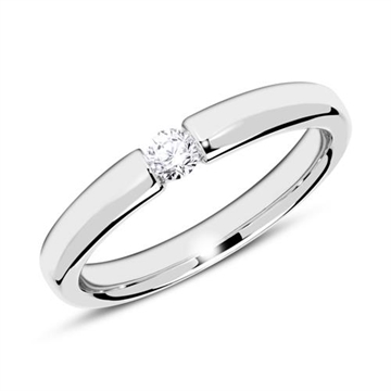 Forlovelsesring i 14 kt. Hvidguld med Diamant - 0,10 ct.