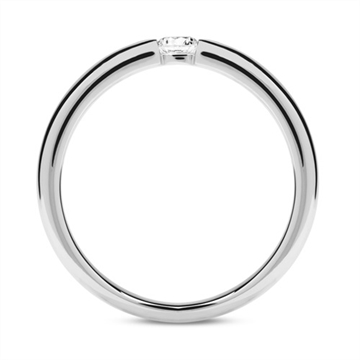 Forlovelsesring i 14 kt. Hvidguld med Diamant - 0,10 ct.