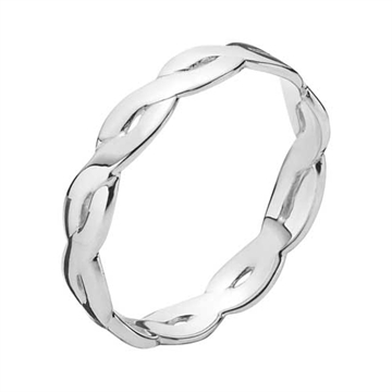 Glat flettet Ring i Sølv
