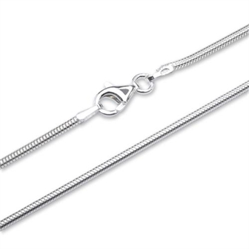 Slange halskæde i rhodineret Sølv 1,5 mm