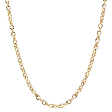 Collier i 9 kt. Guld med rund Led - 45 cm