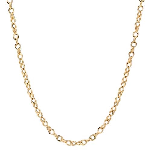 Collier i 9 kt. Guld med rund Led - 45 cm