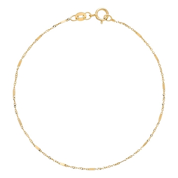 Guld Armbånd 14 kt. Guld med små led - 19 cm