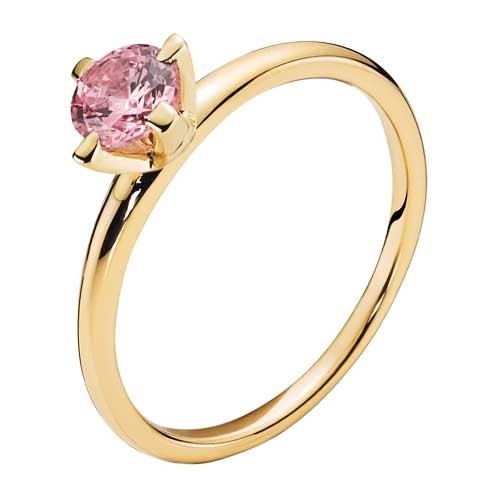 Ring i 8 kt. Guld med pink Zirkoniasten