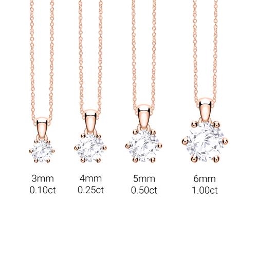 Klassisk Vedhæng i 14 kt. Guld med hvid Topaz - fra 3 mm
