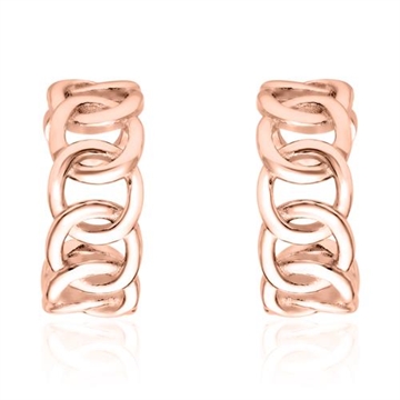Ear Cuffs i rosaforgyldt Sølv med flettet Ringe