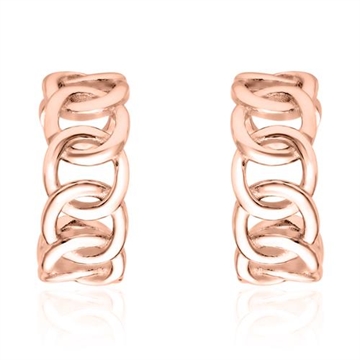 Ear Cuffs i rosaforgyldt Sølv med flettet Ringe