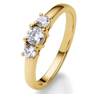 Diamantring i 14 kt. Guld - 0,45 ct.