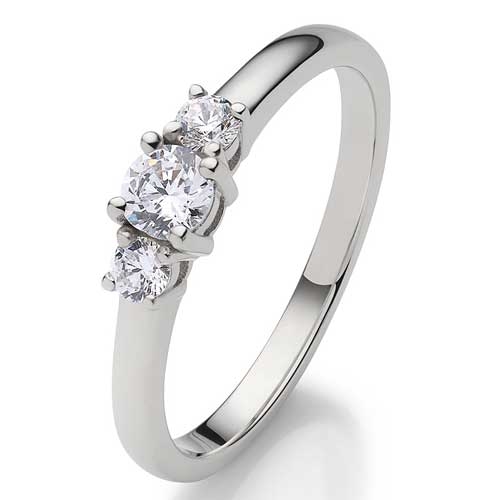 Diamantring i 14 kt. Hvidguld - 0,33 ct