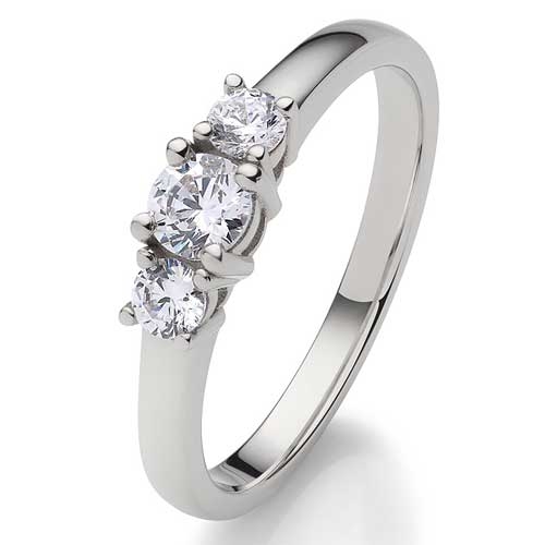 Diamantring i 9 kt. Hvidguld - 0,45 ct