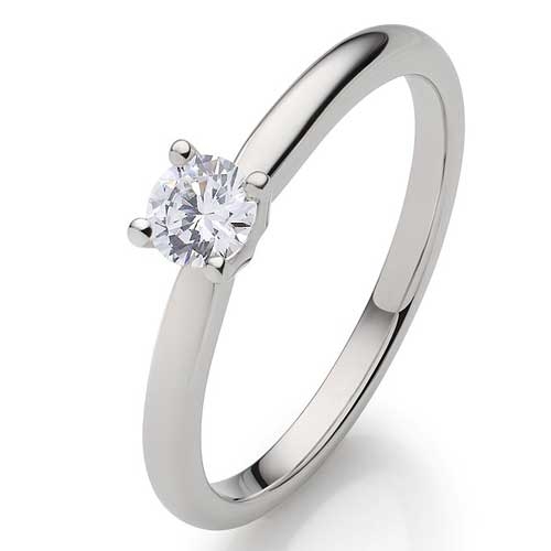 BARTOLI Solitairering i 14 kt. Hvidguld med Diamant - 0,25 ct