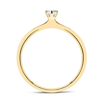 Solitaire ring i 14 kt. Guld med Diamant - 0,15 ct