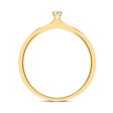 Solitairering i 14 kt. Guld med Diamant - 0,05 ct