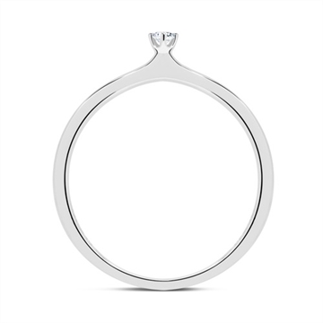 Solitaire ring i 14 kt. Hvidguld med Diamant - 0,05 ct