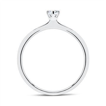 Solitaire ring i 14 kt. Hvidguld med Diamant - 0,15 ct.