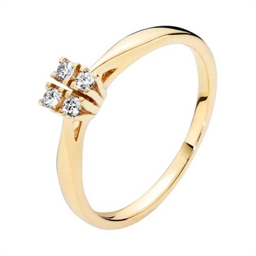 Diamantring i 14 kt. Guld med Diamanter - 0,12 ct