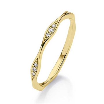 Diamantring i 14 kt. Guld med Diamanter - 0,08 ct.