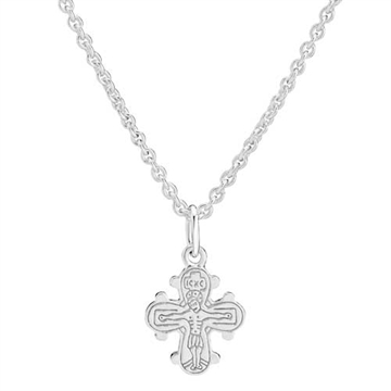 Collier i Sølv med lille Dagmarkors - 45 cm