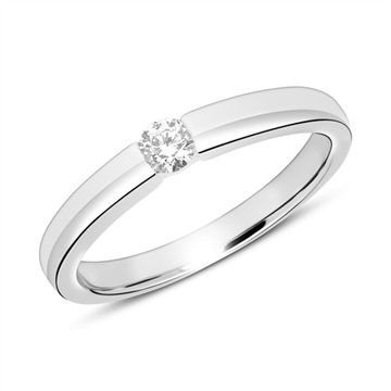 Forlovelsesring i 14 kt. Hvidguld med Diamant - 0,10 ct.