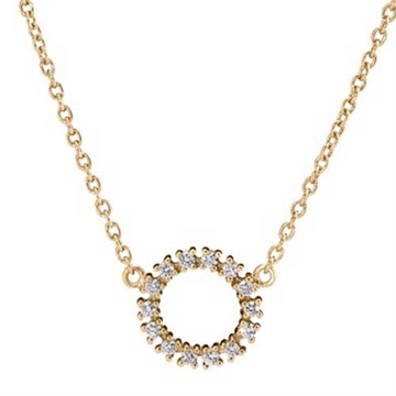 Collier i 14 kt. Guld med Diamanter 0,21 ct.
