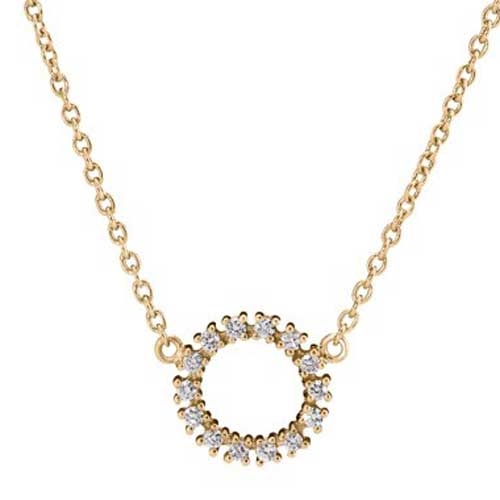 Collier i 14 kt. Guld med Diamanter 0,21 ct.