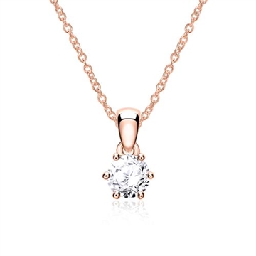 Vedhæng i 14 kt. Rosaguld med Diamant 0,10 ct.