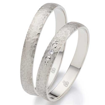 Vielsesringe i Hvidguld med Diamant 0,01 ct