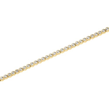 Armbånd i 9 kt. Guld med Zirkoniasten - 18,5 cm