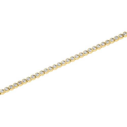 Armbånd i 9 kt. Guld med Zirkoniasten - 18,5 cm