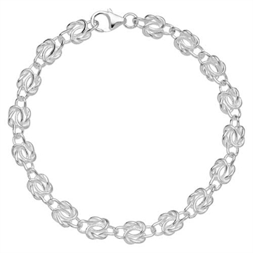 Sølv Armbånd med flettede Knuder - 19 cm