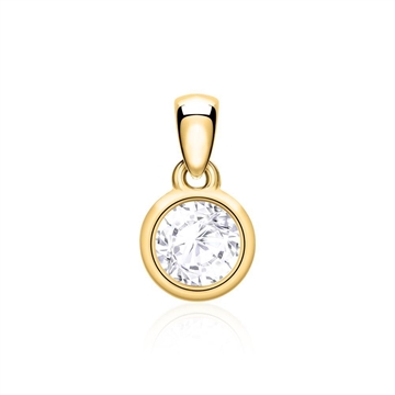 Guld Vedhæng 14 kt. med Topaz - 3 mm