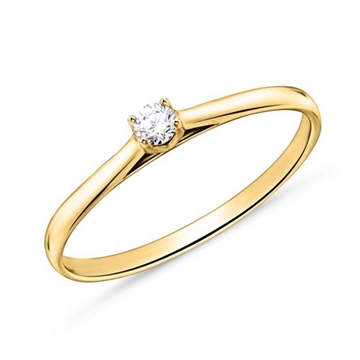 Forlovelsesring i 14 kt. Guld med Diamant - 0,05 ct.