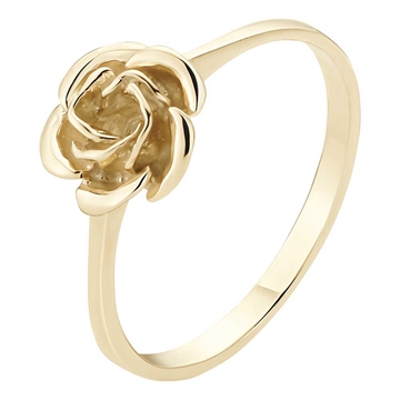 Ring i 8 kt. Guld med blomstrende Rose