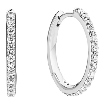 Sølv Creoler med Zirkoniasten - diamanter 20 mm