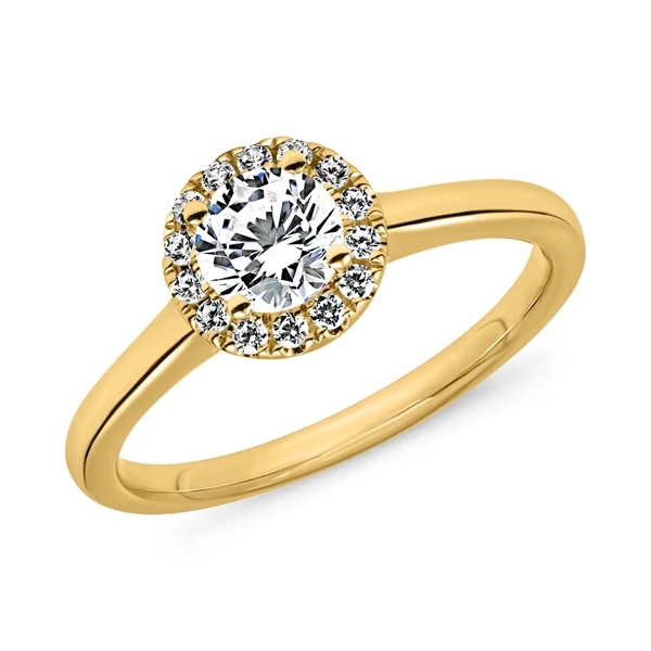 Halo Ring i 14 kt. Guld med Lab grown Diamanter - 0,63 ct