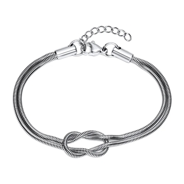 Armbånd med flettet Kærlighedsknude