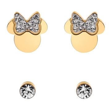Forgyldte Disney ørestikker med sølvfarvede cubic zirconia-sten fra STØVRING DESIGN