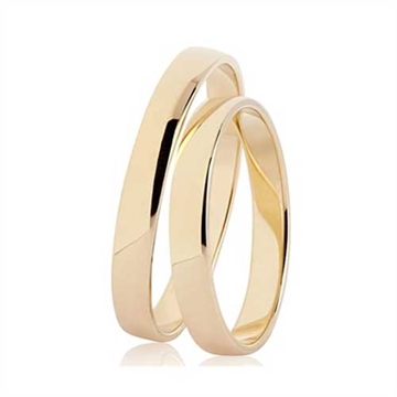 BARTOLI Classic vielsesringe i 14 kt. Guld - 3 mm