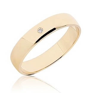 BARTOLI Classic vielsesring i Guld med Diamant - 4 mm