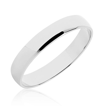 BARTOLI Classic vielsesring i 8 kt. Hvidguld - 4 mm