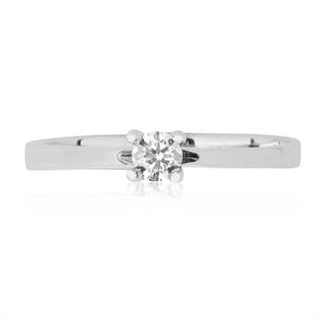 BARTOLI Endless Solitairering i 14 kt. Hvidguld med Diamant - 0,15 ct.