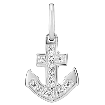 Vedhæng i Sølv med anker og funklende zirkoniasten – symbol på håb og styrke - LUND COPENHAGEN
