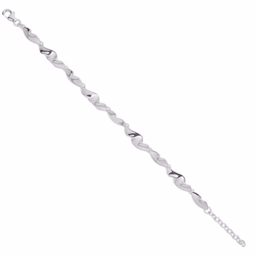 Armbånd i 925 Sterling sølv med bølgende led fra Guld & Sølv Design